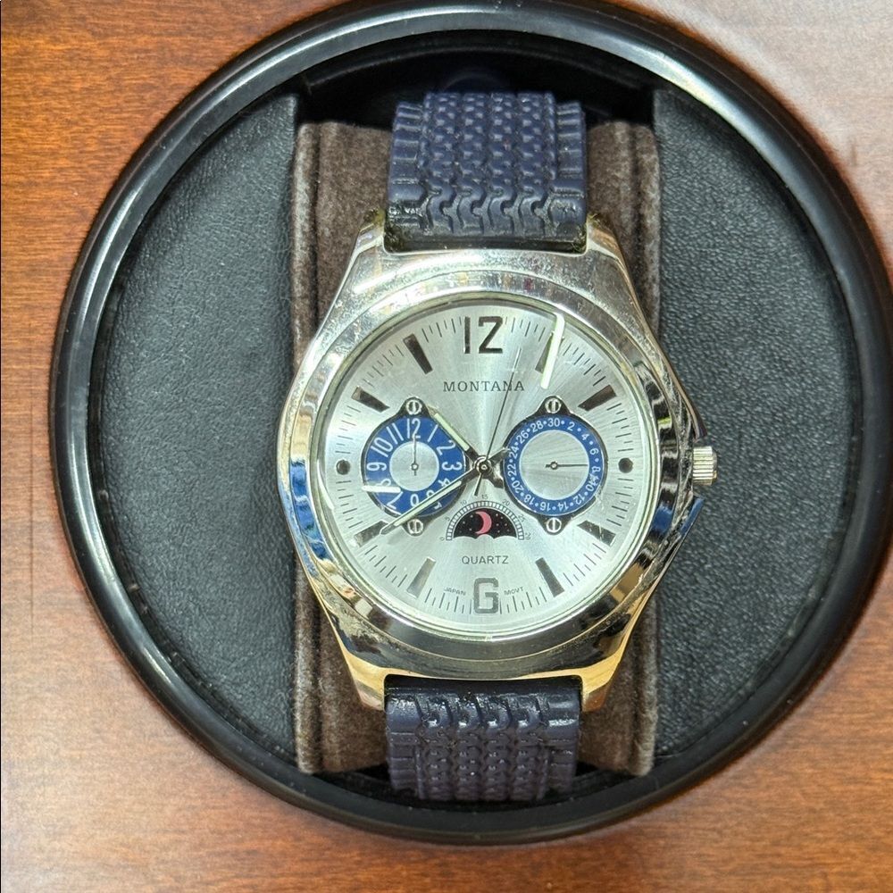 Montana Silver and Blue Quartz Watch